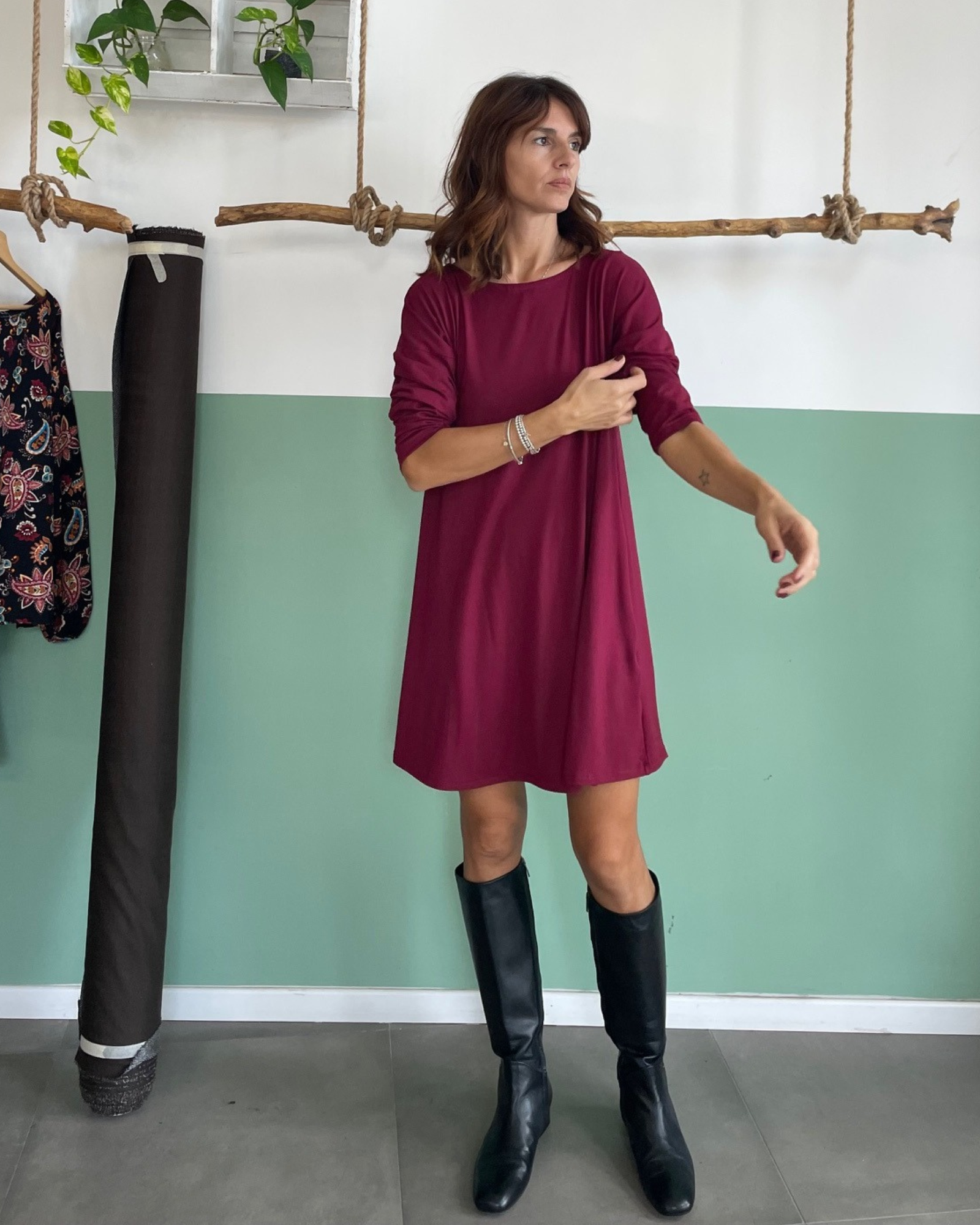 Bamboo Dress manica lunga