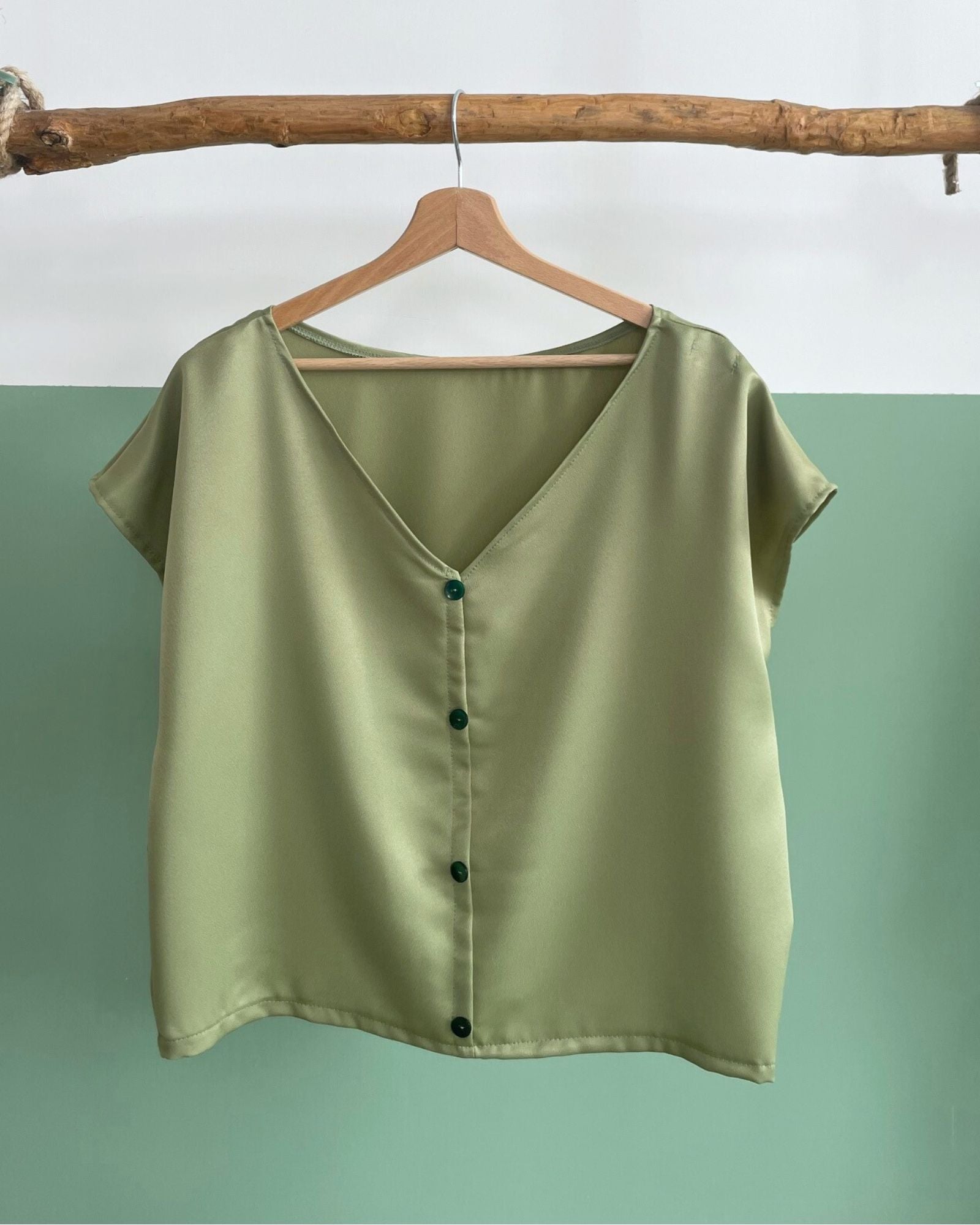 Blusa Giano verde salvia