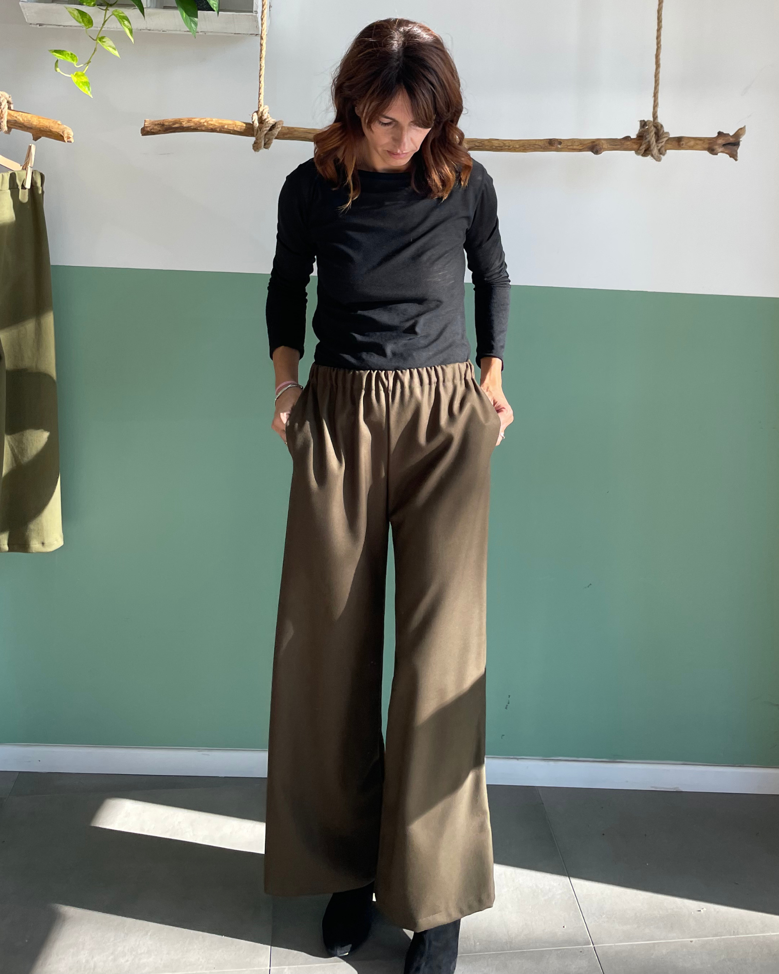 Palazzo in gabardina Verde